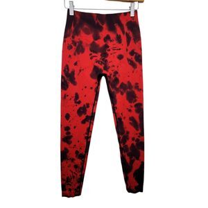 No Brand Red Ink Cinched Booty Leggings Size Medium